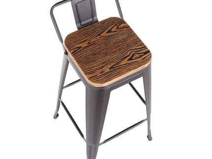 Oregon - Industrial Low Back Barstool (Set of 2) - Black