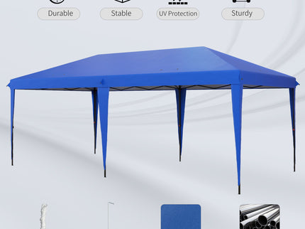 Outsunny - 10' x 19.2' Pop Up Canopy Tent, Heavy Duty Tent For Parties, Outdoor Instant Gazebo Sun Shade Shelter With Carry Bag For Catering, Events, Wedding, Backyard Bbq