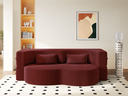 Modern Floor Sleeper Sofa Bed With 2 Pillows, Convertible Twin Size Folding Mattress For Living Room