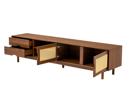 TV Stand For TVs Up To 85", Media Console With 2 Drawers - Walnut