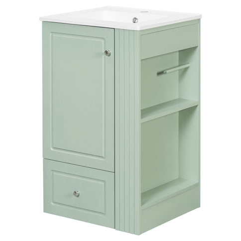Modern Freestanding Bathroom Vanity With Sink, Soft-Close Drawer, Towel Bar