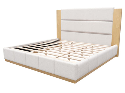Modern Upholstered Platform Bed With Extended Headboard