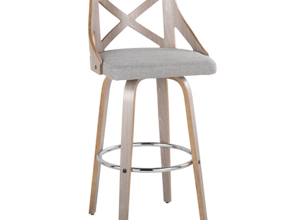 Charlotte - Farmhouse Fixed Height Bar Stool With Round Footrest (Set of 2)