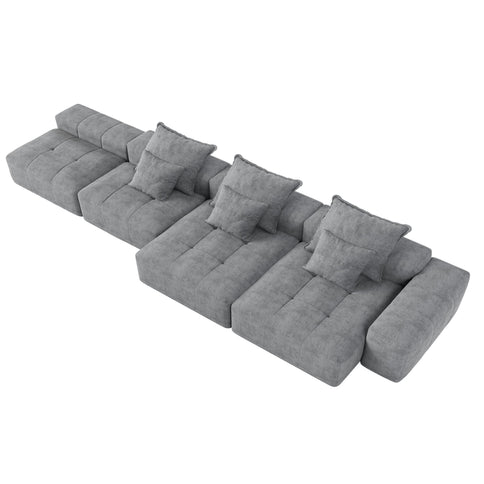 Modern Oversized, Modular Sectional Sofa With Pillows