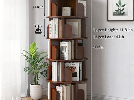 5 Tier Rotating Bookshelf, Spinning Design