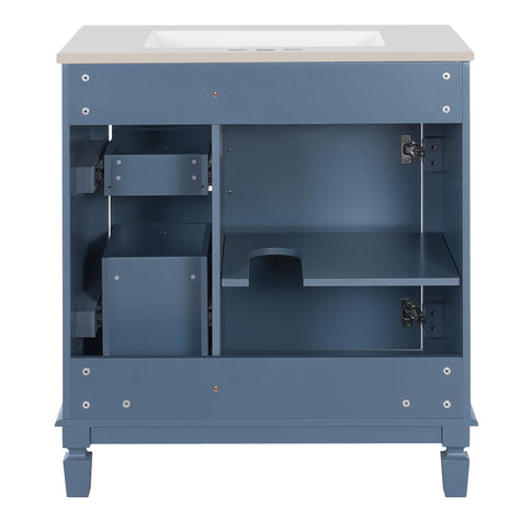 Bathroom Vanity With Sink, Cabinet With 2 Drawers And Adjustable Shelf