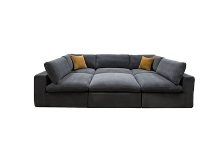 Custom Configuration Modular Sectional & Toss Pillows