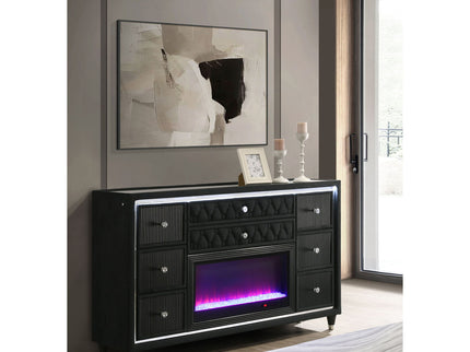 Mika - 8 Drawer LED Fireplace Dresser