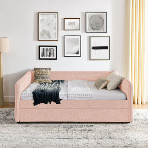 Upholstered Daybed & 2 Drawers