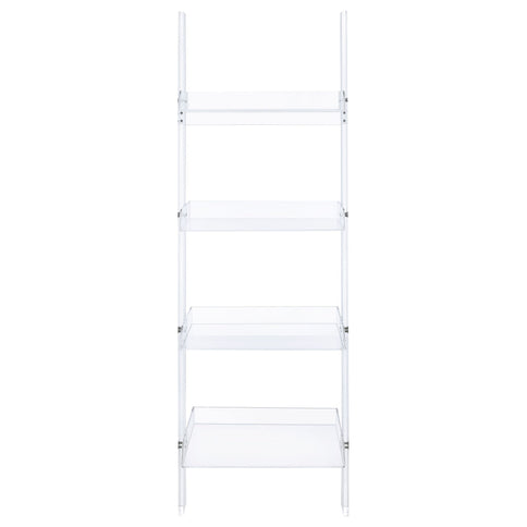 Cimarron - Ladder Bookcase With 4 Shelves - Clear