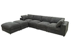 Dark Gray / 3 Pc. Sectional Sofa, 2 Ottomans