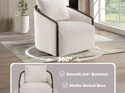 Lenora - Accent Chair With Swivel - Beige