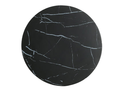 Outdoor Lightweight Concrete BMarble Effect Side Table, Living Room End Table - Black / Marble