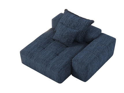 Modern Oversized Modular Sectional Sofa, Sparkling Fabric Soft Cushion Sofa With 2 Pillows