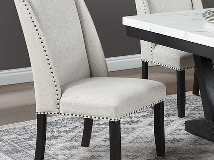 Upholstered Wingback Dining Chairs With Nailhead Trim (Set of 2) - Antique Black