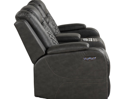 Benz - Power Reclining Loveseat With LED Lighting And Built In USB
