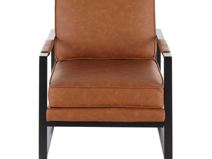 Franklin - Contemporary Arm Chair - Black / Camel
