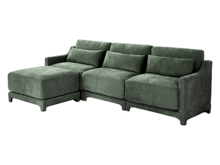 Stylish Sofa With Ottoman And Lumbar Pillows, Ergonomic Design