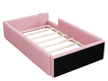 Platform Bed With Guardrail And Charging Station