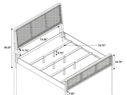 Anser - 5 Piece Eastern King Bedroom Set - Black / Natural