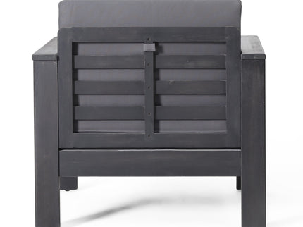 Acacia Wood Loveseat And Coffee Table Set With Cushions