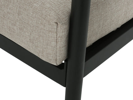 Leora - Modern Minimalist Round Tube Sofa Chair With Cushions - Beige / Black