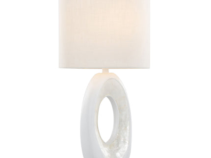 Pearl - Contemporary Table Lamp (Set of 2) - Matte White / Natural Shell
