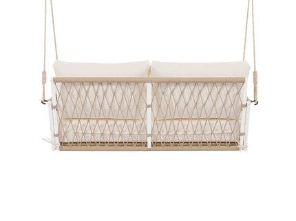 Outdoor Swing Sofa With Soft Cushions For Patio - Beige
