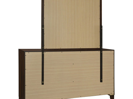 Anza - 6 Drawer Dresser With Mirro - Walnut