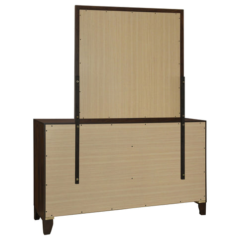 Anza - 6 Drawer Dresser With Mirro - Walnut