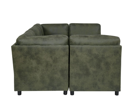 Upholstered Modular Sectional With Custom Configuration And Removable Cushions