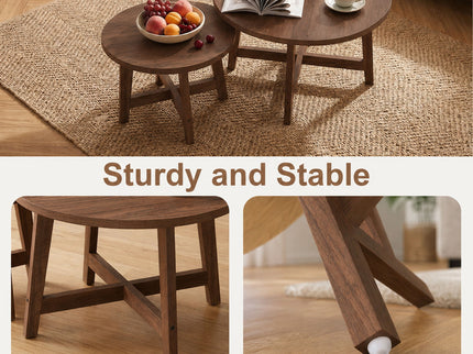 Round Nesting Stackable Tables For Living Room