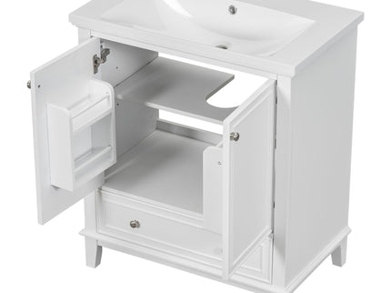 Modern Bathroom Vanity With Sink Combo, Multi Functional Cabinet With Doors And Drawer