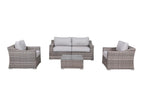 Dark Gray / 4 Pc. 2 Seater Sectional, 2 Chairs, Table