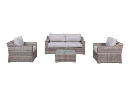 Outdoor Wicker Conversation Set With Cushions, All Weather
