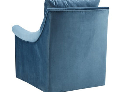Swivel Chair With Curved Arms And Straight Back - Blue