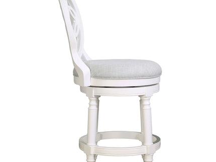Stool With Back And Swivel Upholstered Seat