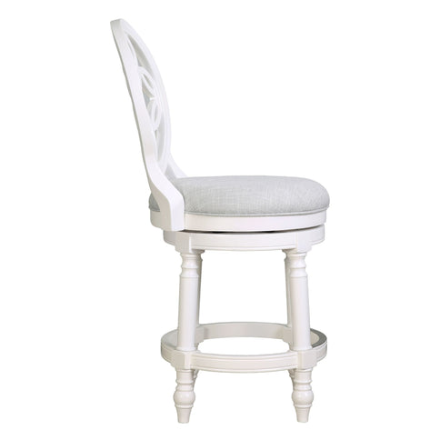 Stool With Back And Swivel Upholstered Seat