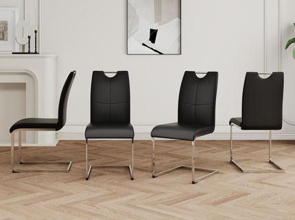 Modern Dining Chairs With Padded Seat And Metal Legs