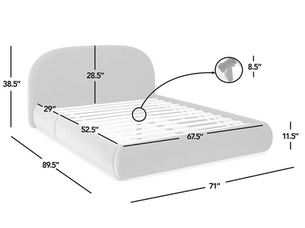 Archie Puffy Grounded - Upholstered Platform Bed