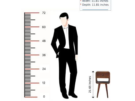 Mini Chestnut Curve Lower Bedside Nifhtstand