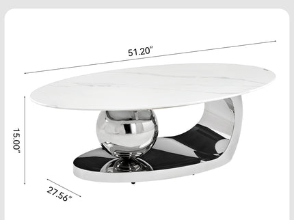 Oval Coffee Table With Geometric Precision