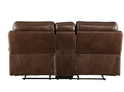 Aashi - Leather Gel Match 3 Piece Recliner Living Room Set - Brown