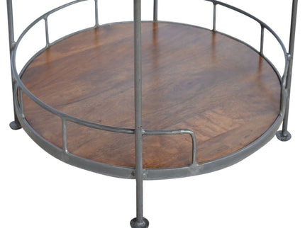 Round Butler Tray Table - Chestnut