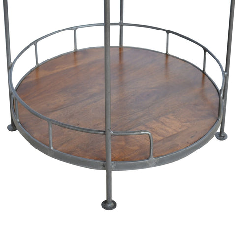 Round Butler Tray Table - Chestnut