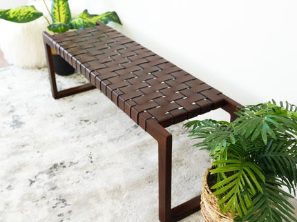 Christina - Bench - Cognac / Dark Brown / Tan