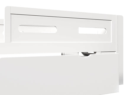 Platform Bed With Guardrail And Drawer