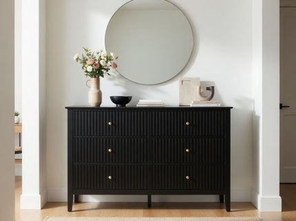 Modern 6 Drawer Fluted Dresser
