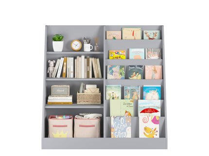Bookshelf And Toy Storage Organizer, 4 Tier Bookcase With Display Stand For Playroom