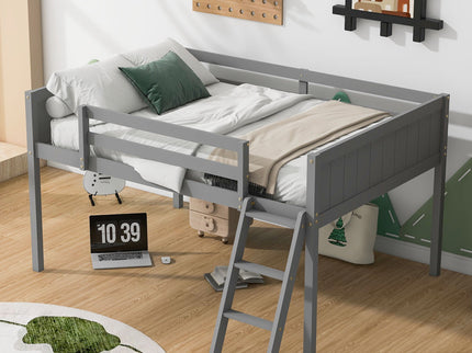Low Loft Bed With Adjustable Ladder